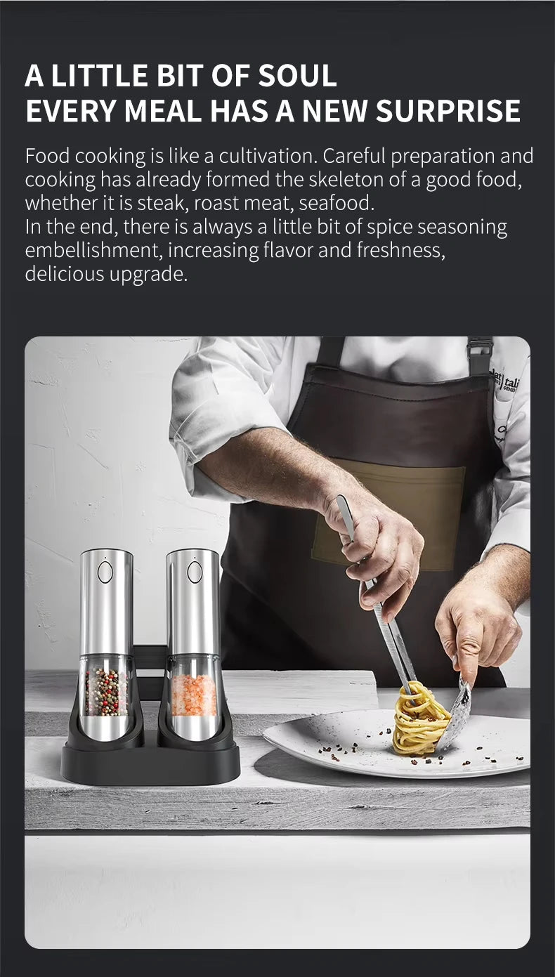 Electric Automatic Stainless Steel Salt and Pepper Grinder