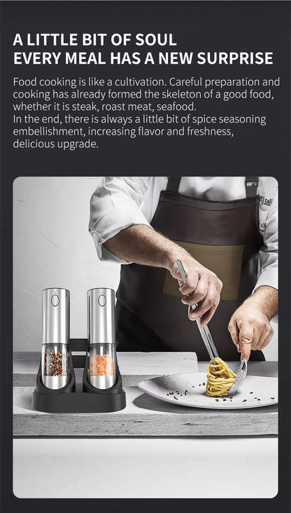 Electric Automatic Stainless Steel Salt and Pepper Grinder