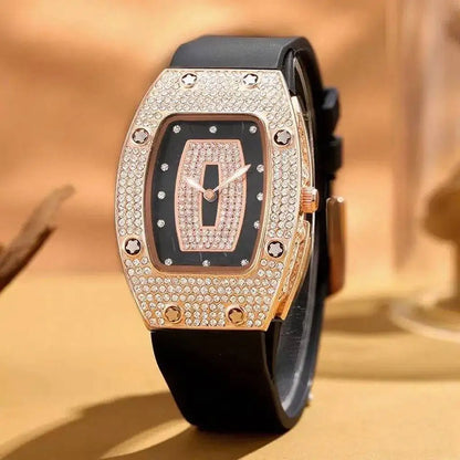 Women Silicone Jelly Quartz Tonneau Watch