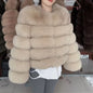 QUEENTINA Brown Fox Fur Coat for Women