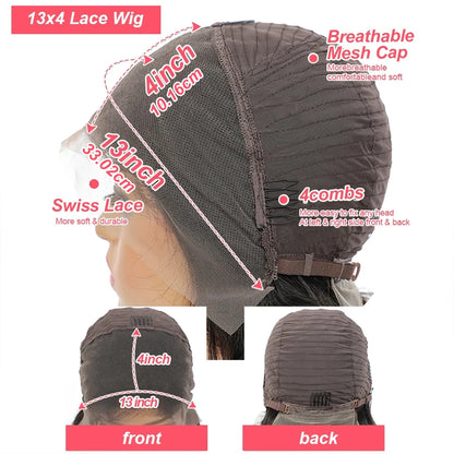Brown Straight 13x4 Lace Front Wig Human Hair