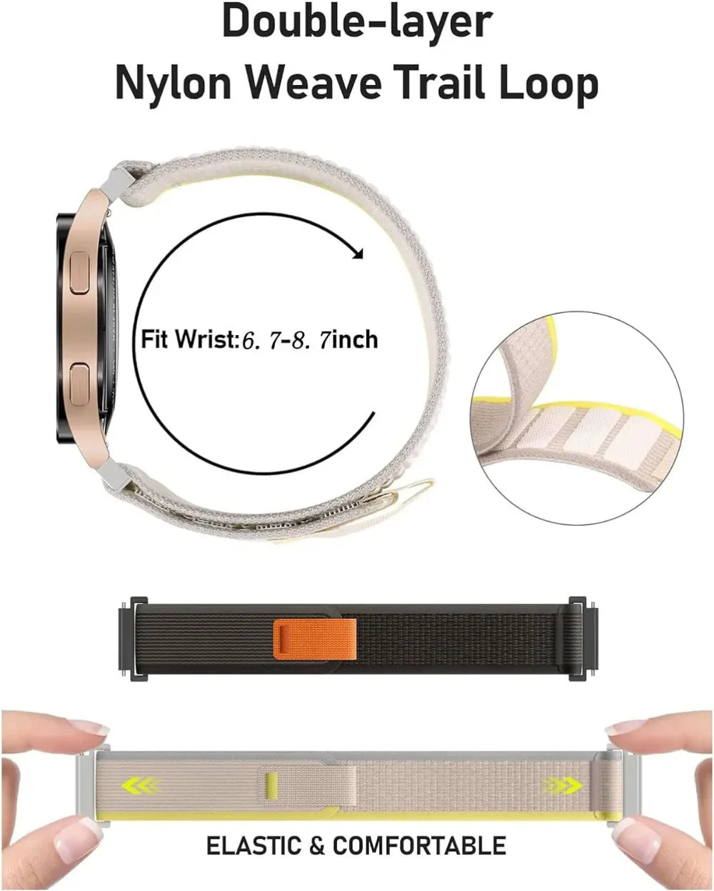 Nylon Sport Loop Band for Galaxy Watch 40mm 44mm