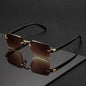 Rimless Rectangle Sunglasses for Unisex with UV400 Protection