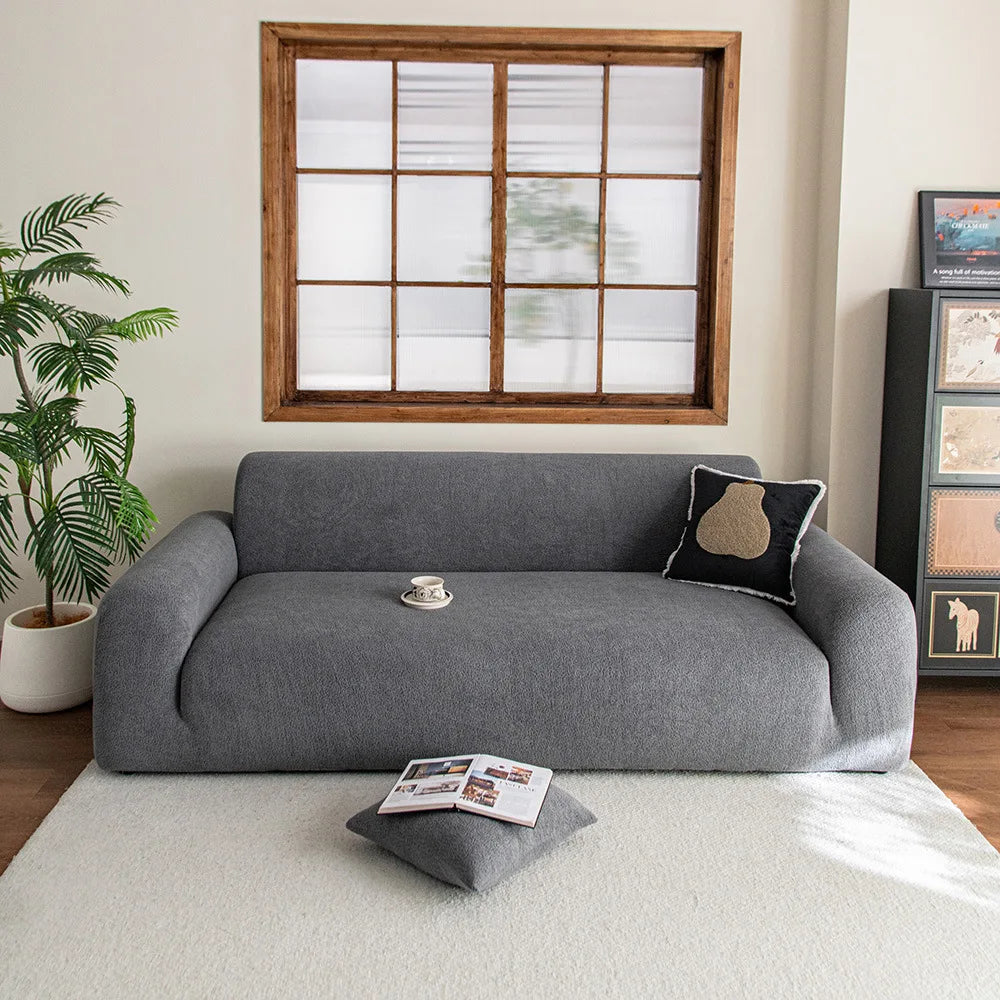 Adjustable Velvet Sofa Cover for L Shape Couch