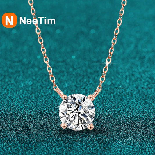 D Color VVS1 Moissanite Necklace for Women in Sterling Silver