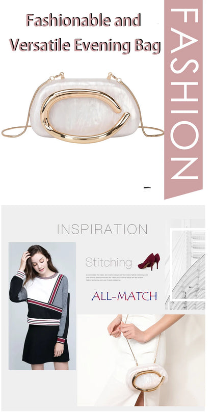Gold PVC Evening Clutch Bag for Women