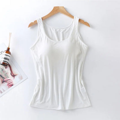Women's Slim Fit Tank Top with Built-In Bra