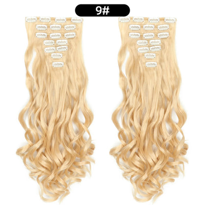 22 Inch Curly Wavy Clip In Hair Extensions Synthetic