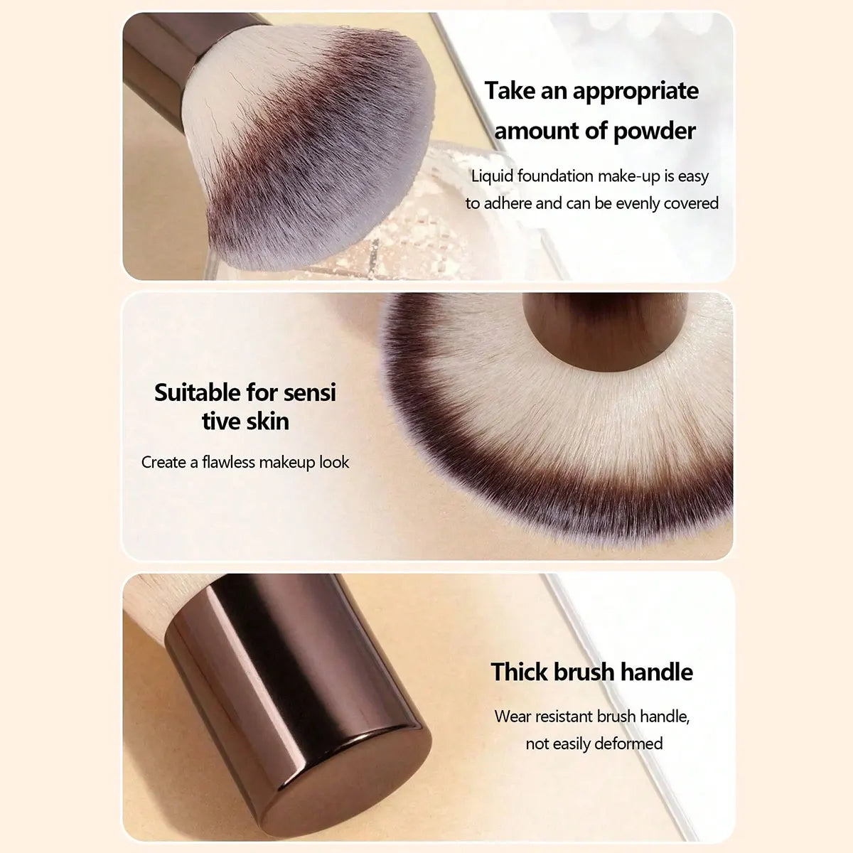 7pcs Makeup Brush Set with Wool Fiber Bristles