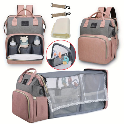 Mommy Bag Portable Folding Crib Backpack Large Capacity