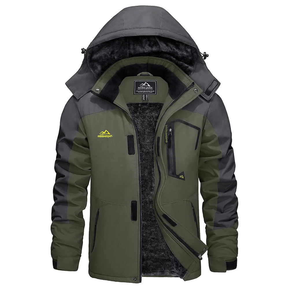 Men's Waterproof Fleece Ski Jacket Parka