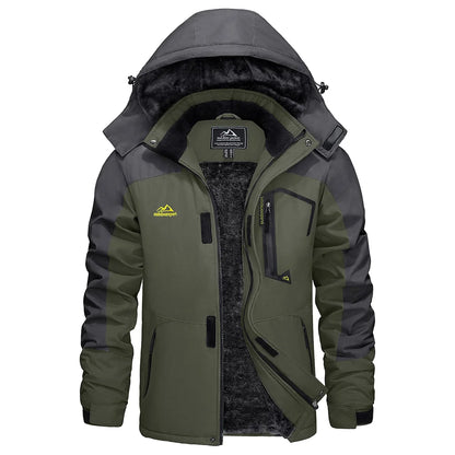 Men's Waterproof Fleece Ski Jacket Parka