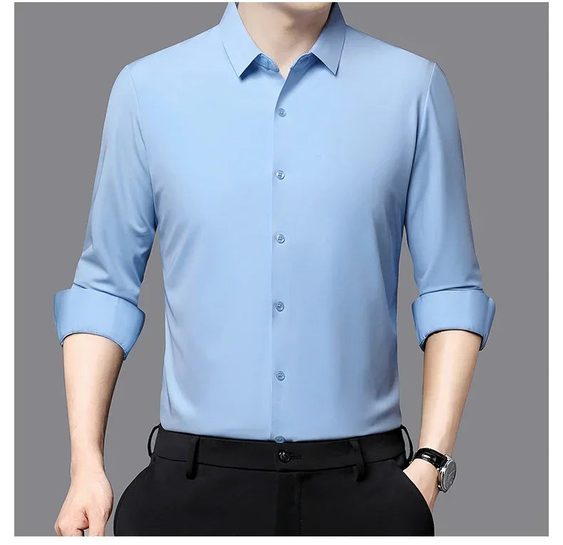 Men's Ultra-Stretch Slim-Fit Long Sleeve Shirt