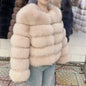 QUEENTINA Brown Fox Fur Coat for Women