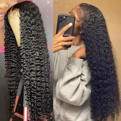 Curly Deep Wave Lace Front Wig Human Hair 200% Density