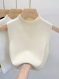Women Slim Knitted Tank Top Sleeveless Solid Sweater