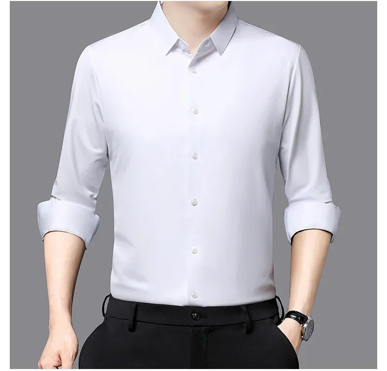 Men's Ultra-Stretch Slim-Fit Long Sleeve Shirt