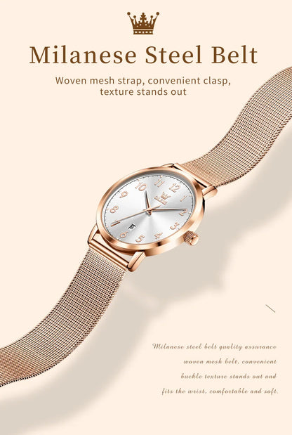 OLEVS 5653 Women's Rose Gold Quartz Watch