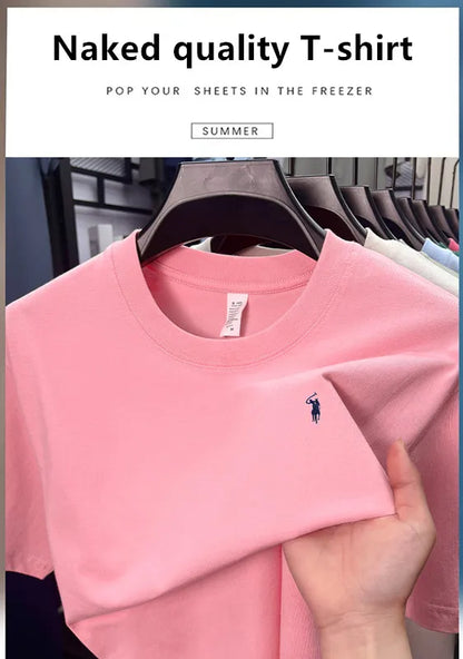 Cotton Men's Short Sleeve T-Shirt Casual Round Neck