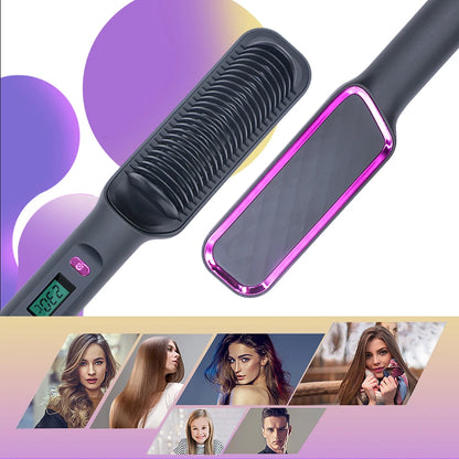 Electric Hot Comb Straight Hair Straightener Brush