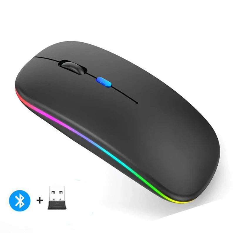 Rechargeable Wireless Mouse Dual Modes for PC and Laptop