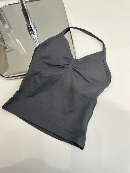 Seamless Lace-Up Bra and Shorts Yoga Set for Women