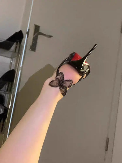 Elegant Lace Bowknot High Heels Sandals for Women