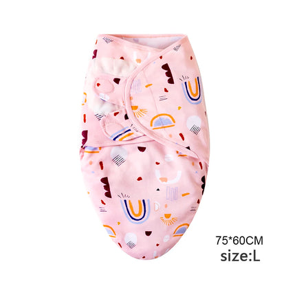 Cotton Cartoon Printed Baby Blanket Hat Set