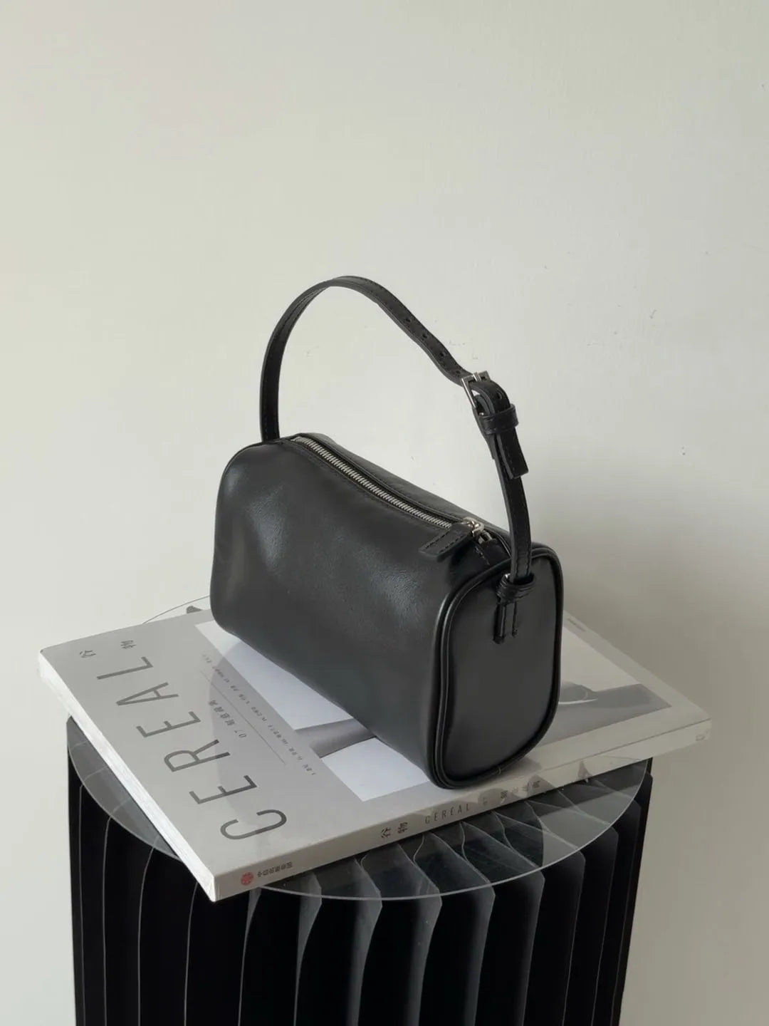 Soft Cowhide Mini Crossbody Bag with Split Leather