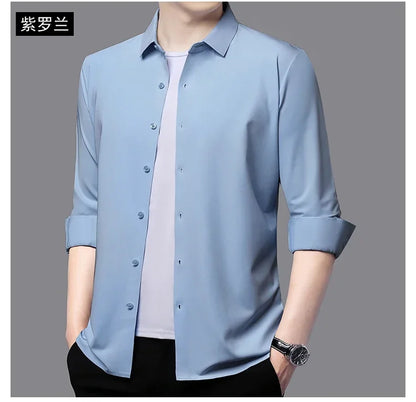 Men's Ultra-Stretch Slim-Fit Long Sleeve Shirt