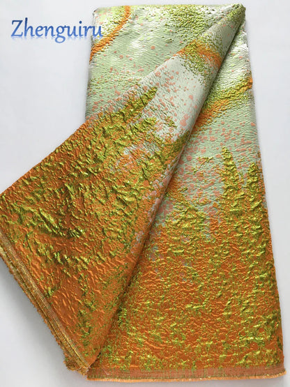 Nigerian Jacquard Brocade Lace Fabric 5 Yards