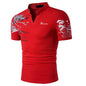 Men's Casual V Neck Polo Shirt in Polyester