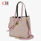 CH Women Monogram Print Shoulder Bag Large Capacity