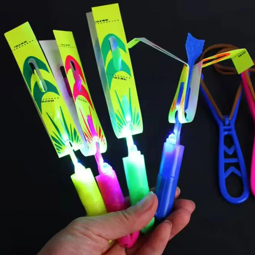 LED Slingshot Flying Copters Light-Up Toys for Kids