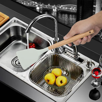 12 Piece Silicone Kitchen Utensils Set with Wooden Handle