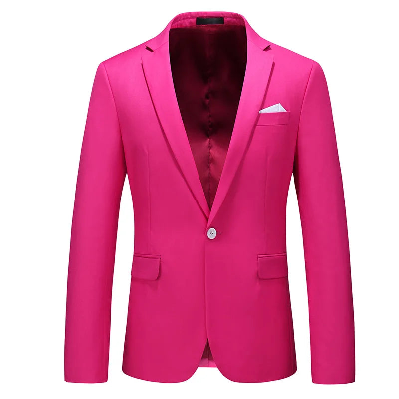 Bright Green Men's Blazer, Polyester Slim Fit Jacket