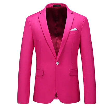 Bright Green Men's Blazer, Polyester Slim Fit Jacket