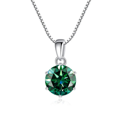 Moissanite Pendant Necklace 925 Sterling Silver Women