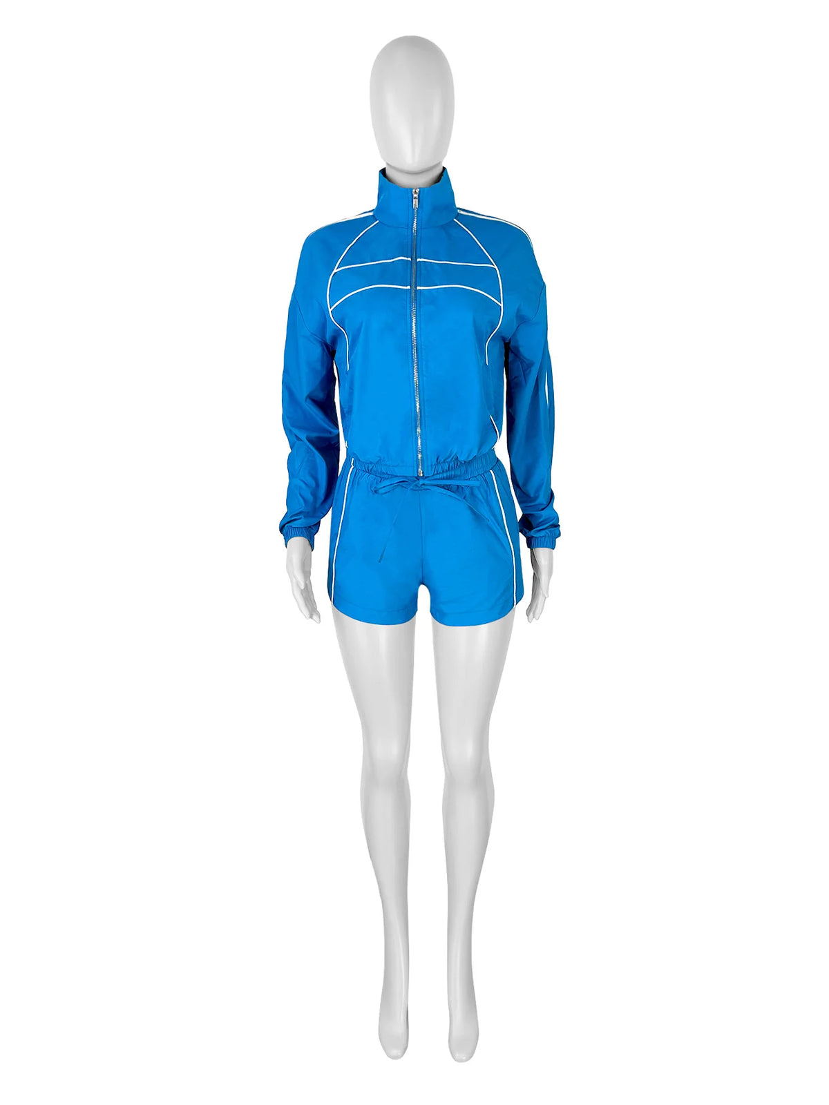 Women's Slim Sporty Tracksuit with Jacket and Shorts