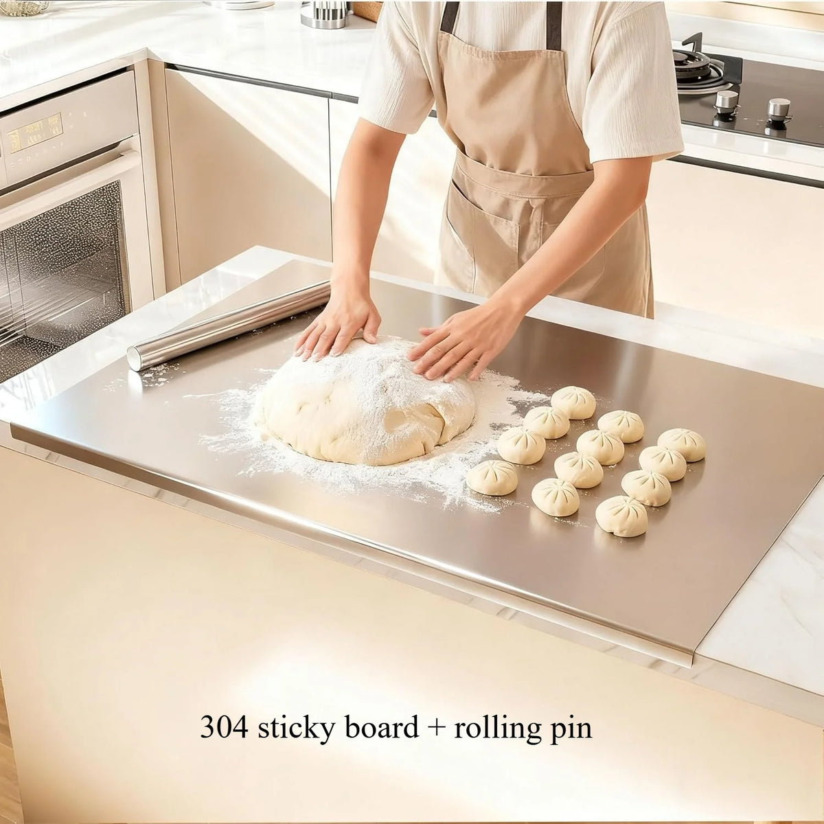 Stainless Steel Chopping Board 304 Non-slip Edge