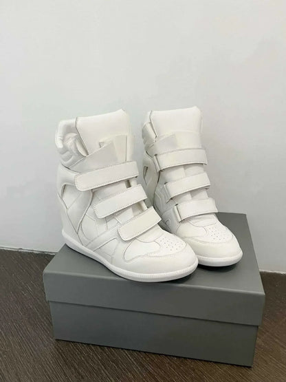 Women's Genuine Leather Ankle Boots with Hidden Heel