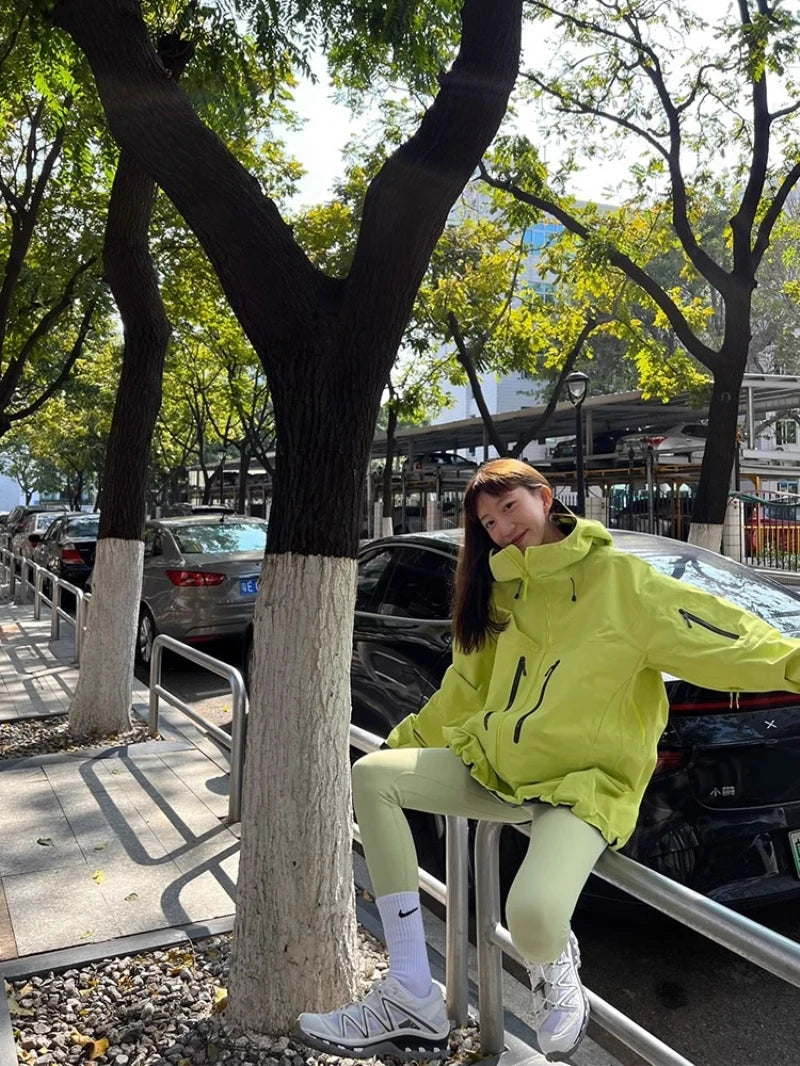 Three Layer Waterproof Windbreaker Jacket for Camping