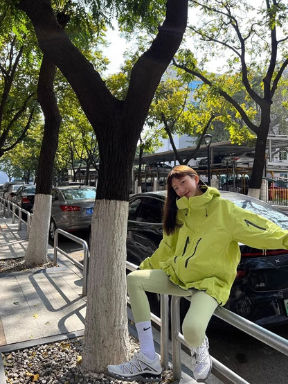 Three Layer Waterproof Windbreaker Jacket for Camping