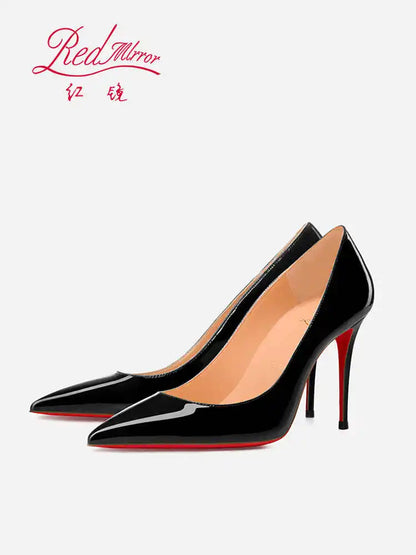 Black Patent Leather Pointed Toe High Heels