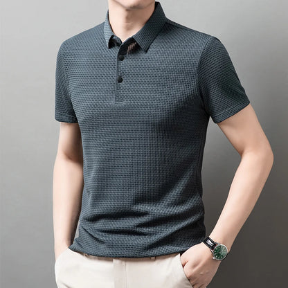 Men's Casual Short Sleeve Solid Color Polo Shirt