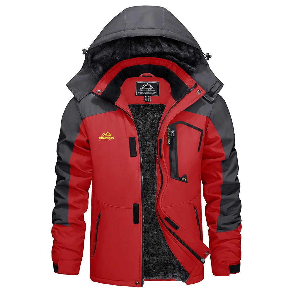 Men's Waterproof Fleece Ski Jacket Parka