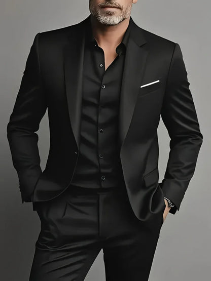 Slim Fit Black Tuxedo Suit Set for Men