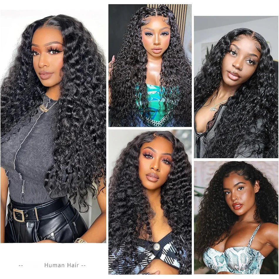 13x6 Deep Wave Human Hair Wig 250 Density 40 Inch