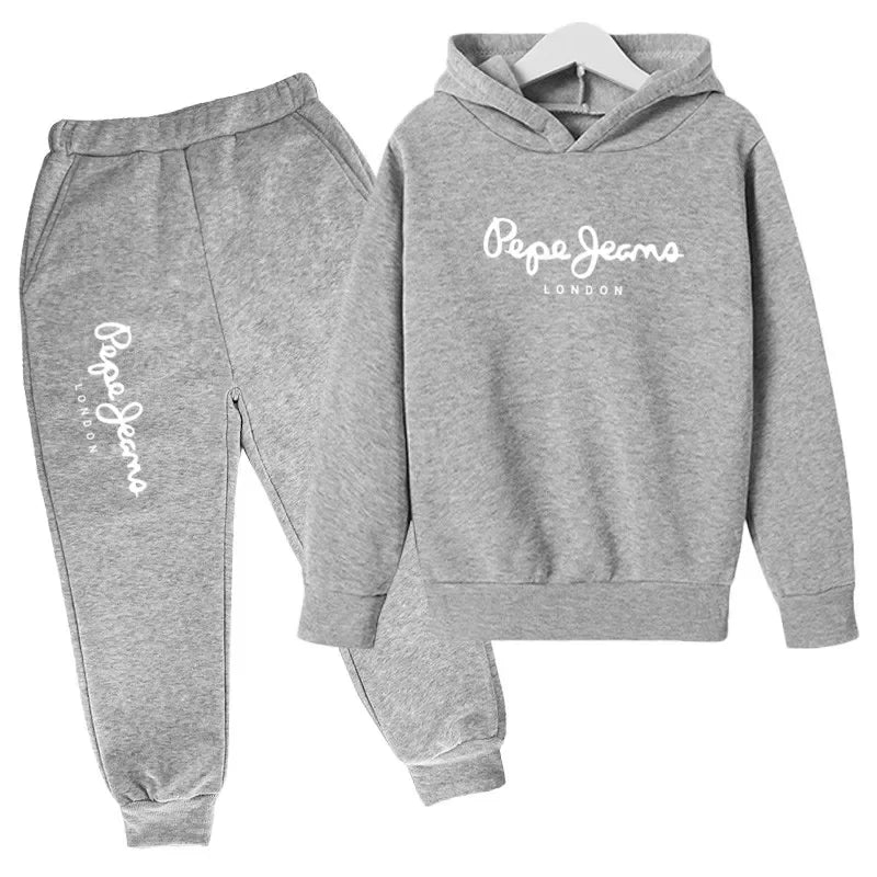 Leisure Letter Print Hoodie and Pants Tracksuit Set