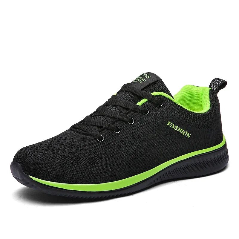 YRZL Black Knit Sneakers for Men Athletic Casual Shoes
